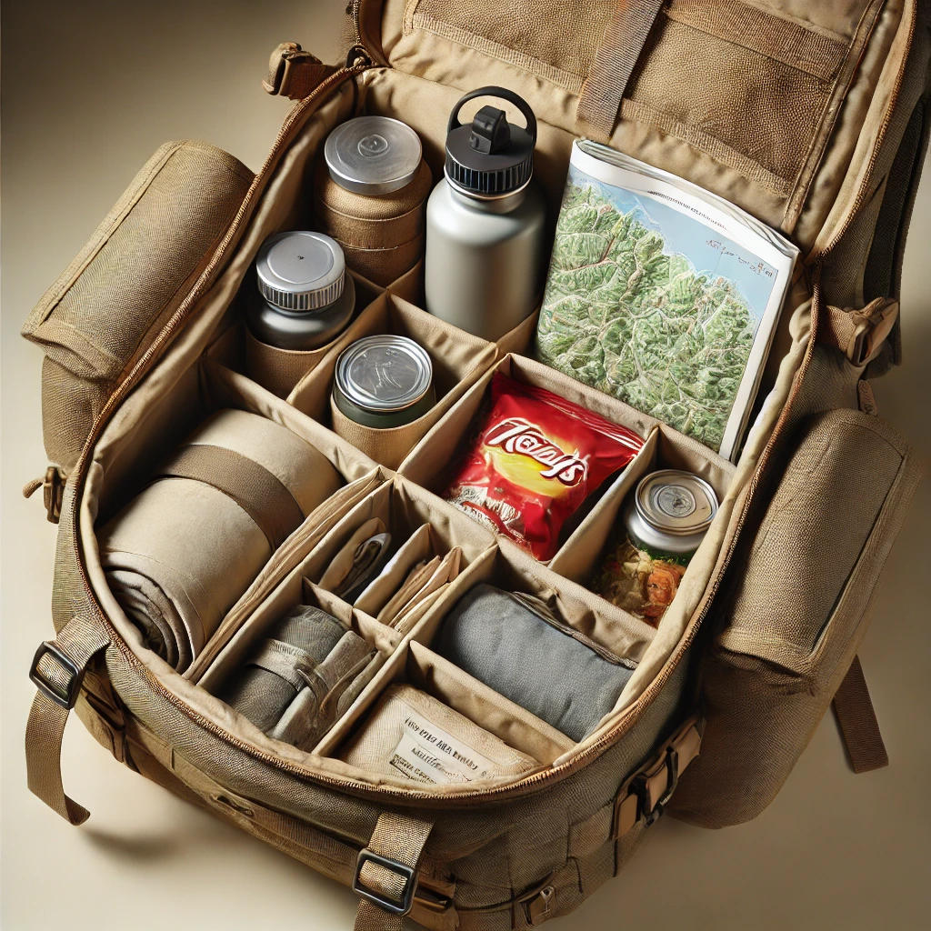 Organized for Adventure Interior Compartments of the Brown Eco-Friendly Hiking Backpack