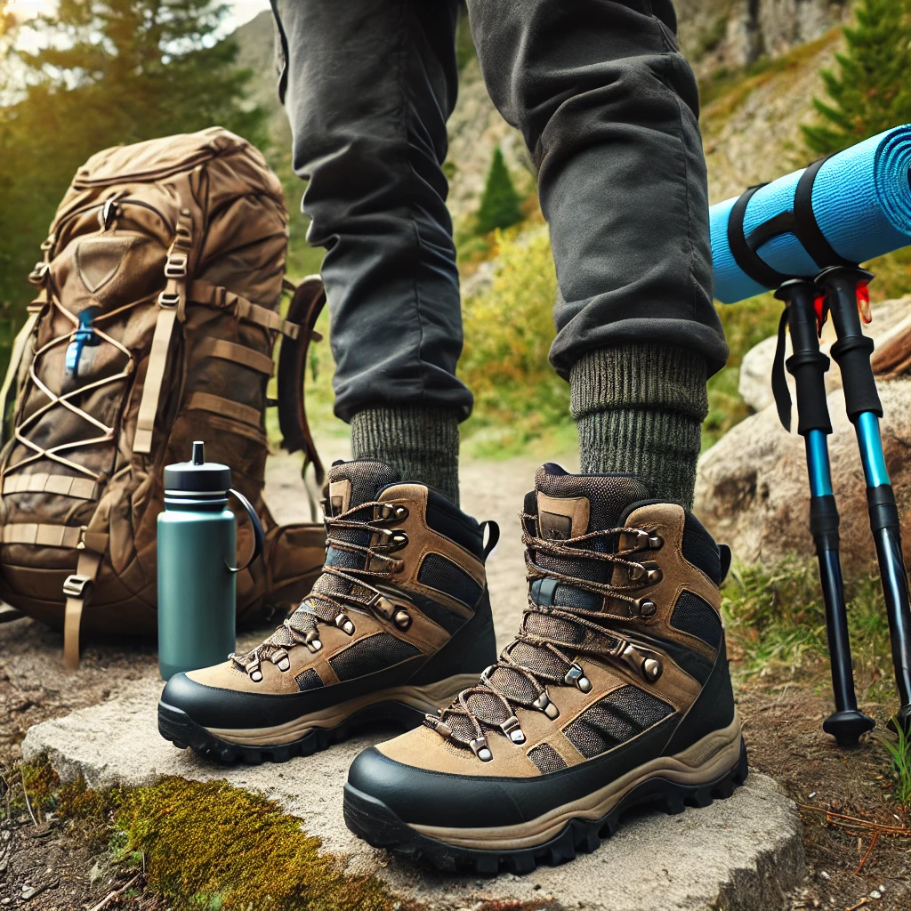 Weatherproof_Hiking_Boots_With_Hiking_Gear