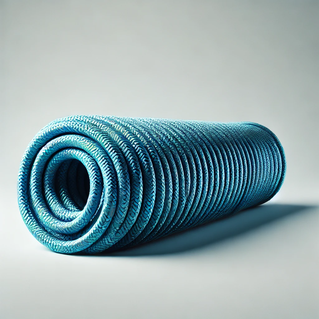 A high-quality image of a high-performance climbing rope, neatly coiled.